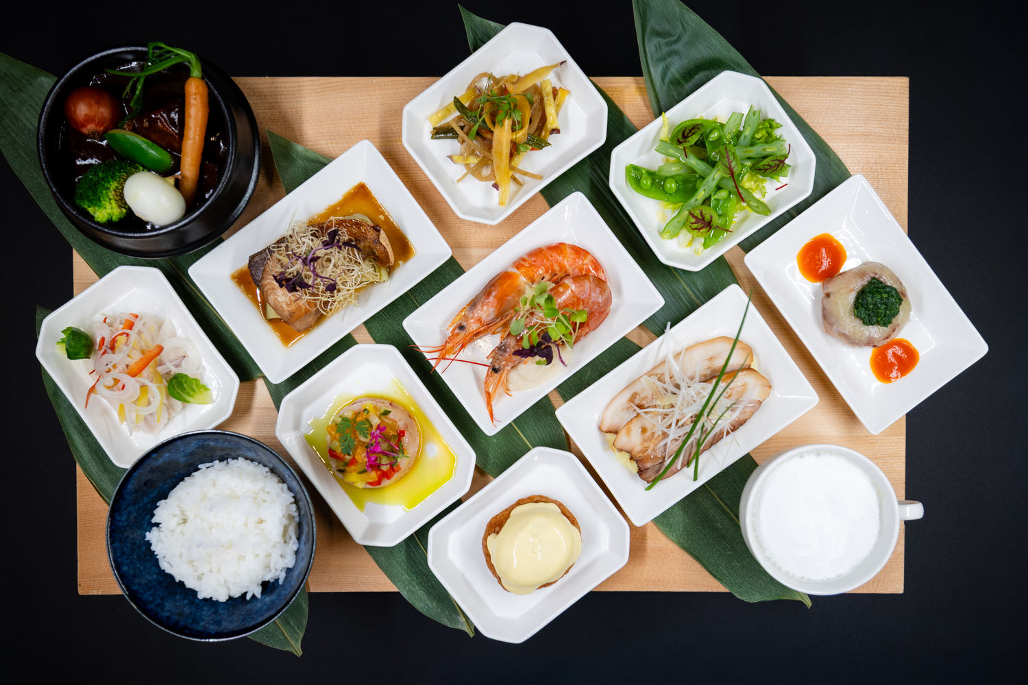 Kaiseki course, overhead